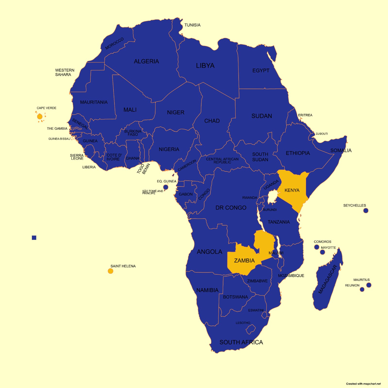 Promitto Global Presence Map showing Kenya and Zambia